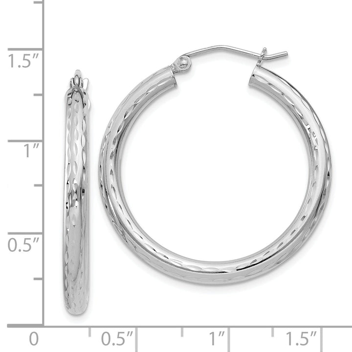 Silver D.C Hollow Hoop Hinged Back Earrings