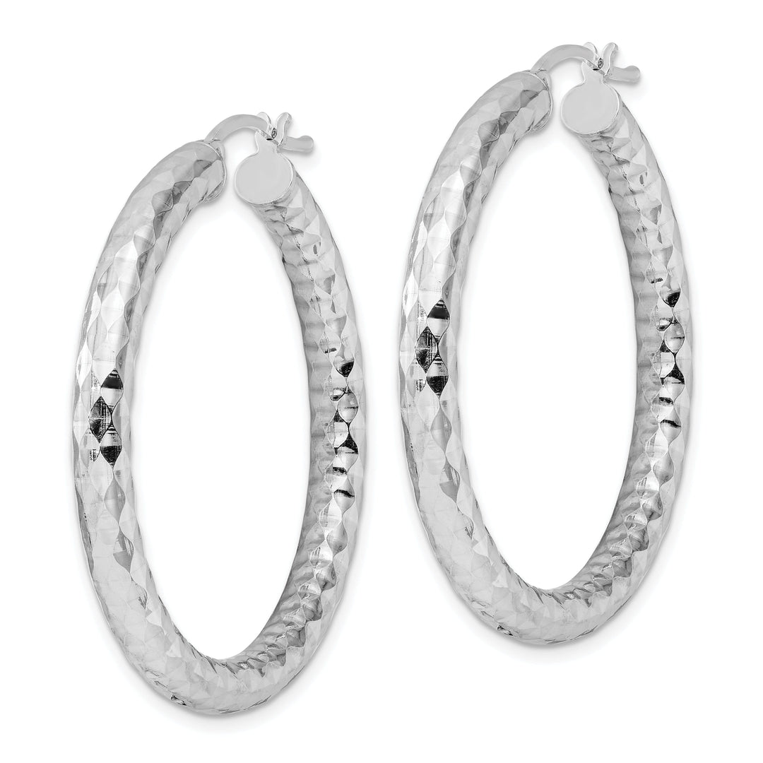 Silver D.C Hollow Hoop Hinged Back Earrings