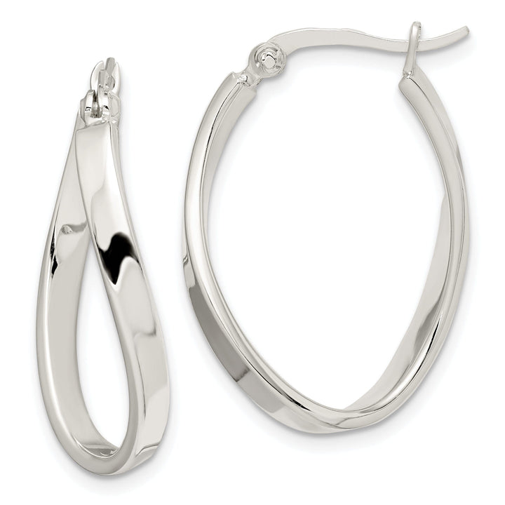 Sterling Silver Twisted Hoop Earrings