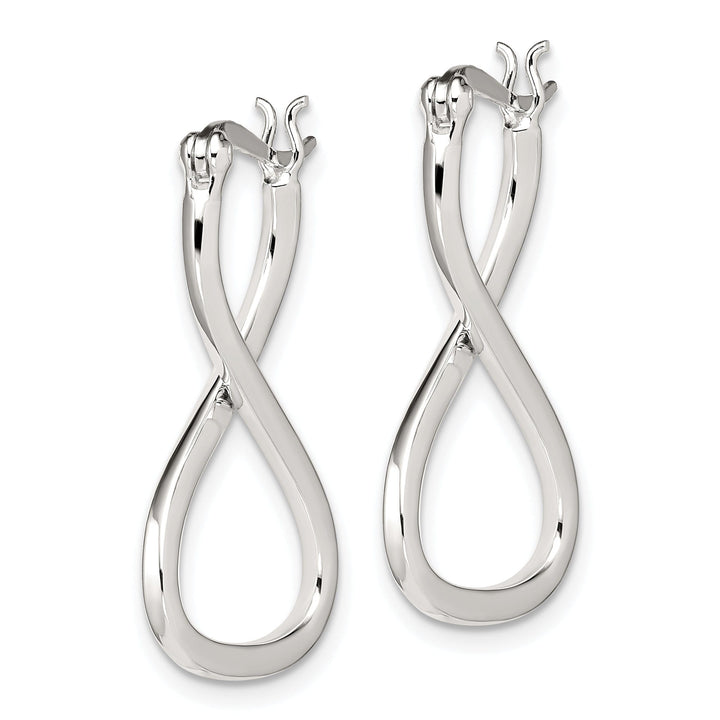 Sterling Silver Twisted Oval Hoop Earrings