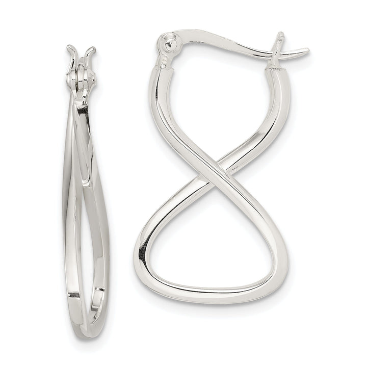 Sterling Silver Twisted Oval Hoop Earrings