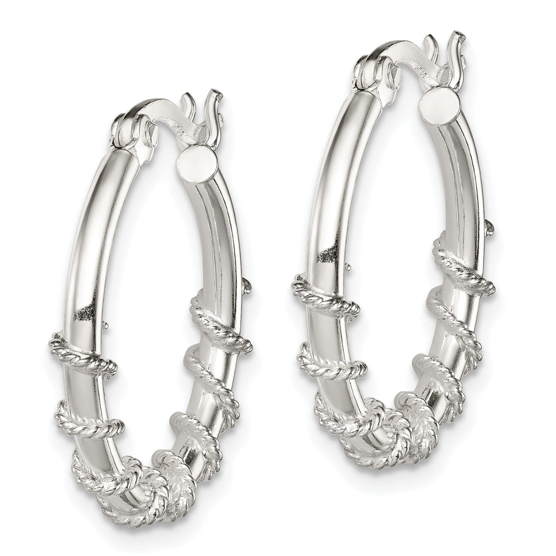 Sterling Silver Wrapped Hoop Earrings