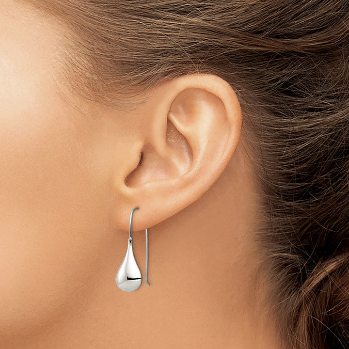 Sterling Silver Tear Drop Wire Drop Earrings