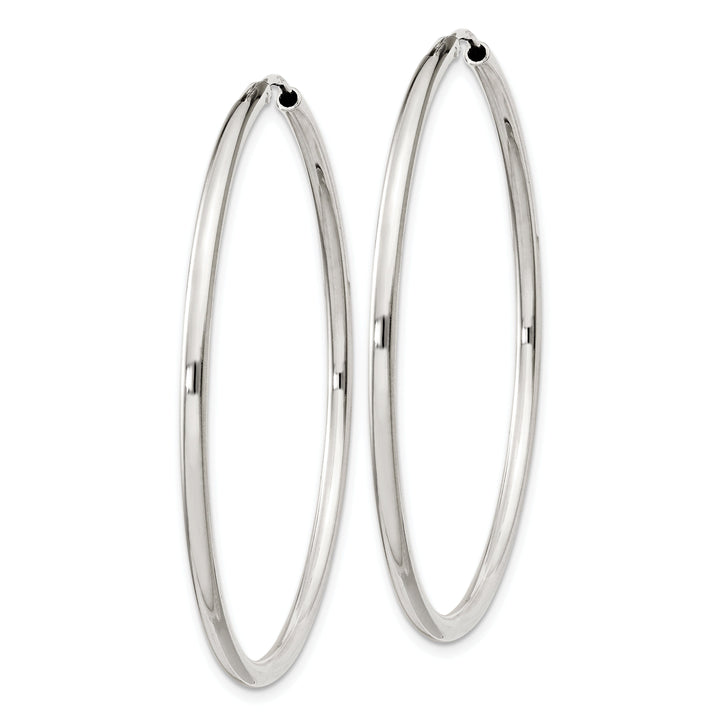 Sterling Silver Hollow Hoop Hinged Earrings