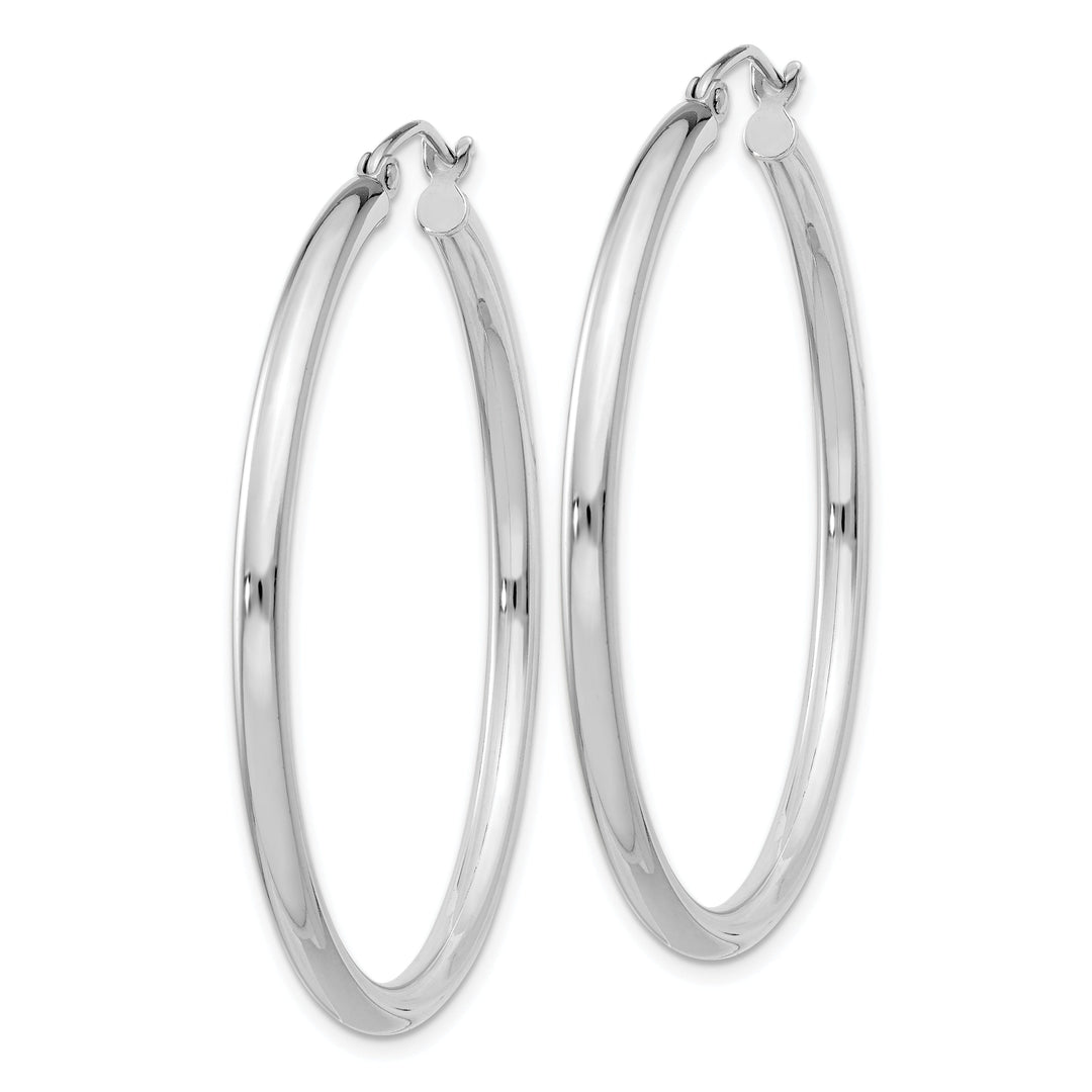 Sterling Silver Hollow Tube Hoop Hinged Earring