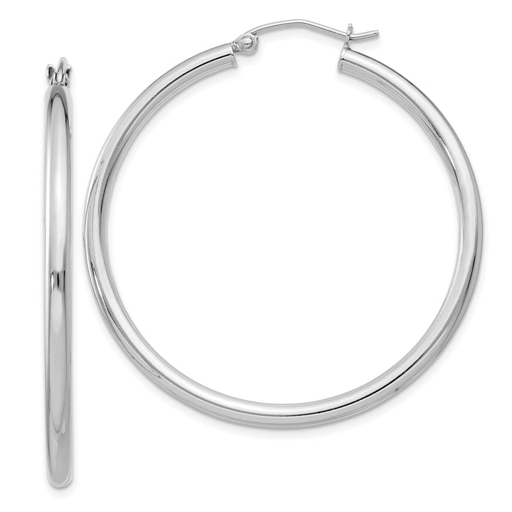 Sterling Silver Hollow Tube Hoop Hinged Earring