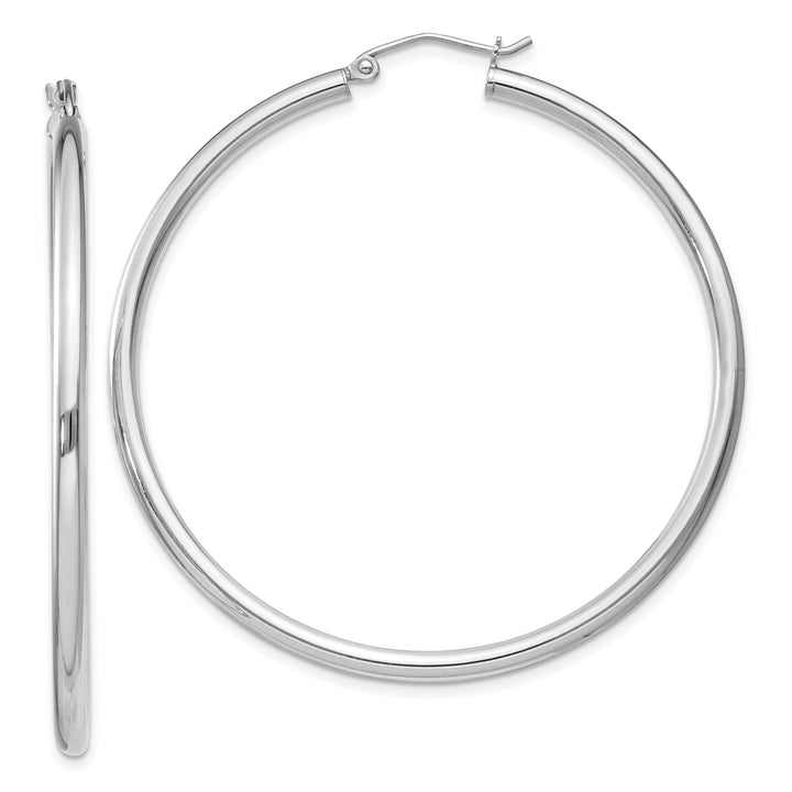 Sterling Silver Hollow Tube Hoop Hinged Earring