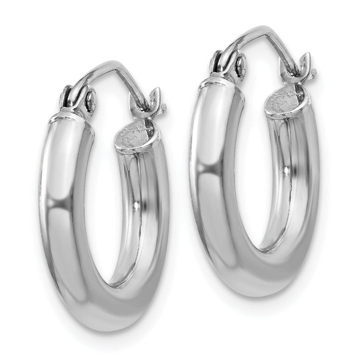 Silver Hollow Round Hoop Hinged Earrings