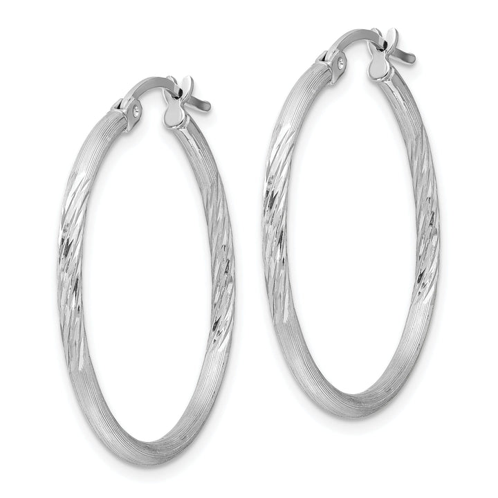 Silver D.C Round Hoop Hinged Earrings