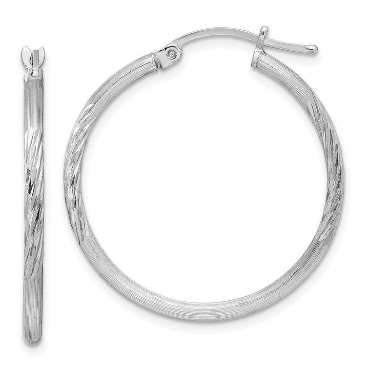 Silver D.C Round Hoop Hinged Earrings