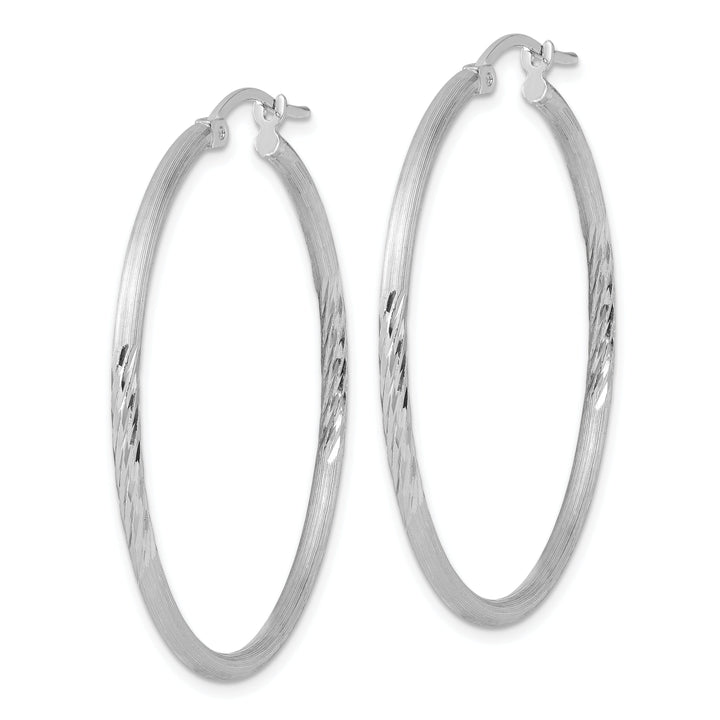 Silver D.C Round Hoop Hinged Earrings