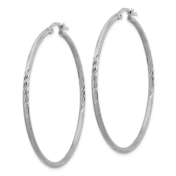 Silver D.C Round Hoop Hinged Earrings