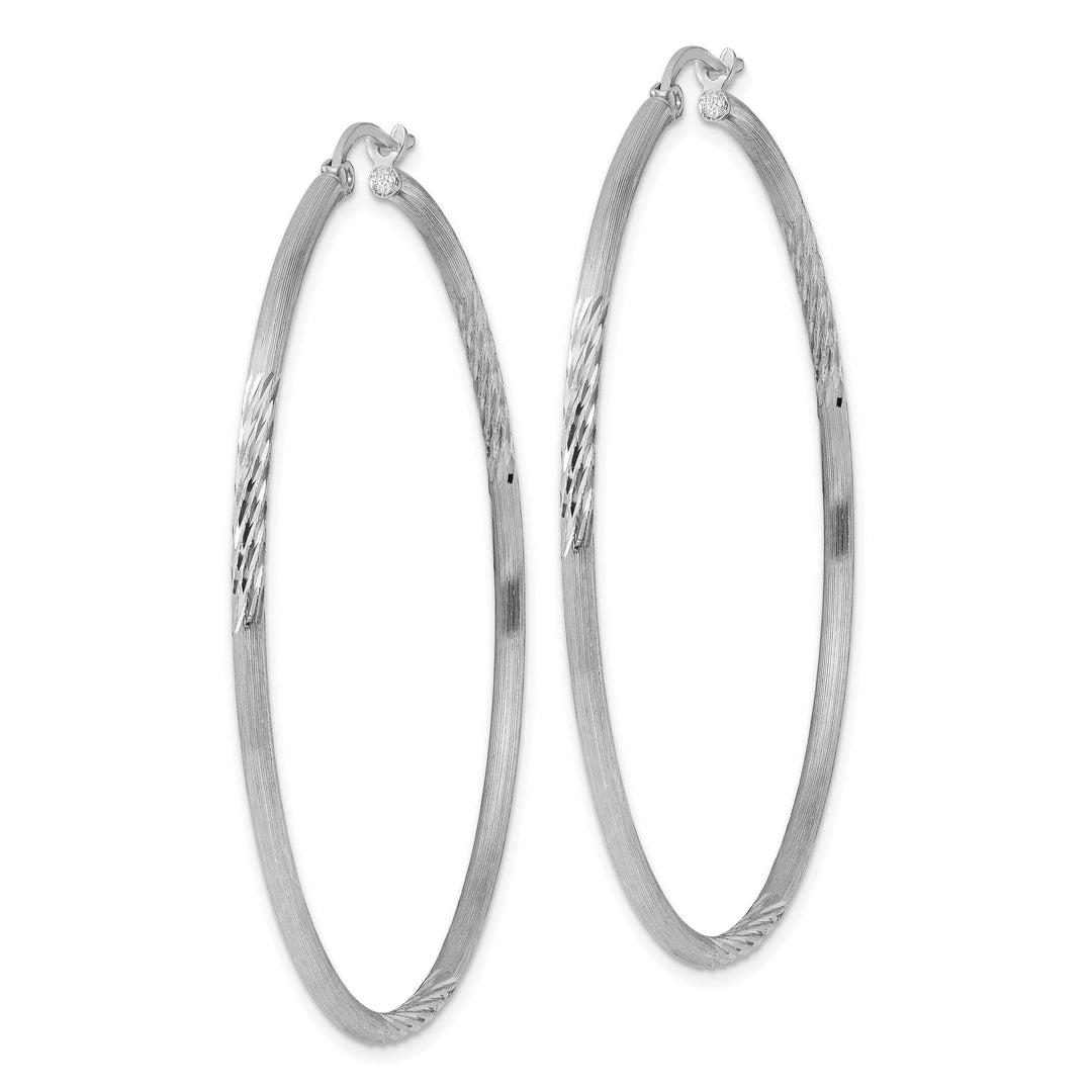 Silver D.C Round Hoop Hinged Earrings