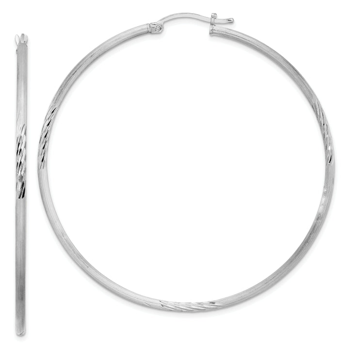 Silver D.C Round Hoop Hinged Earrings