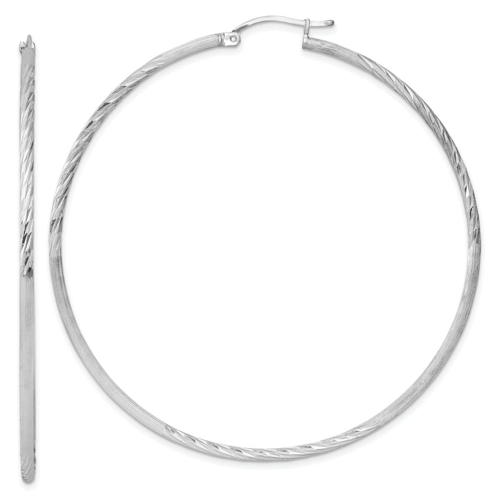 Silver D.C Round Hoop Hinged Earrings