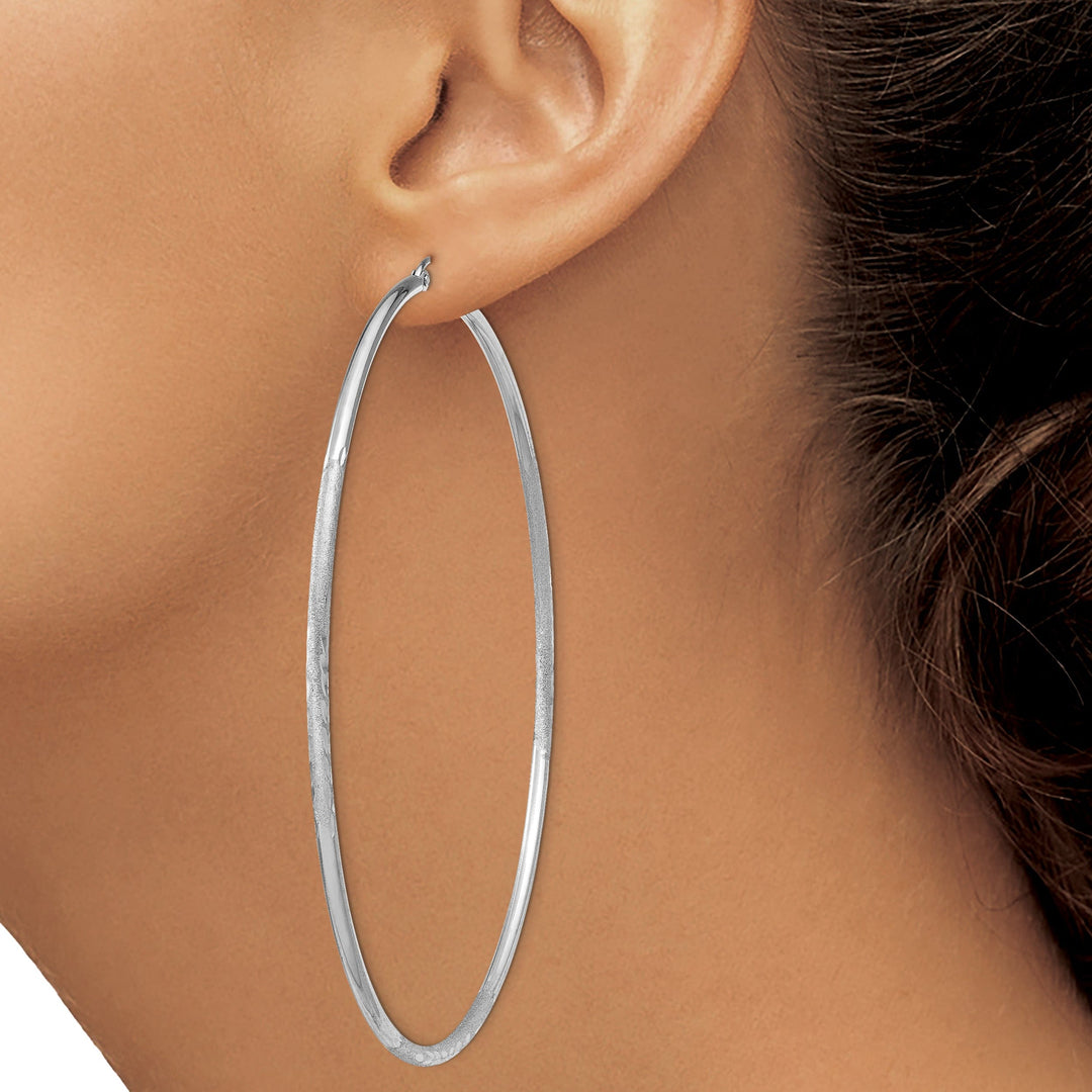 Silver D.C Round Hoop Hinged Earrings