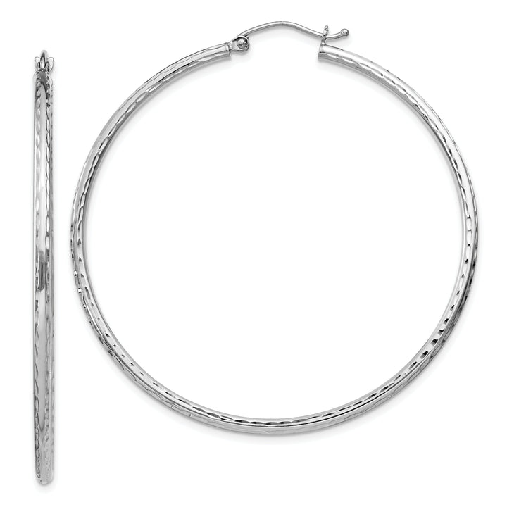 Silver D.C Hollow Round Hoop Wire Cluch Earring