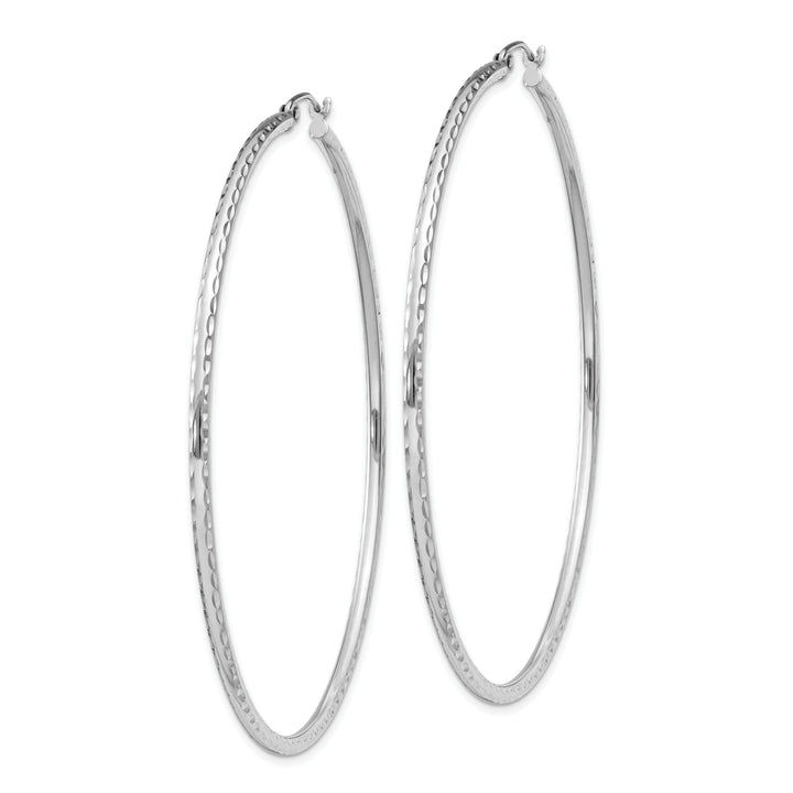 Silver D.C Hollow Round Hoop Wire Cluch Earring