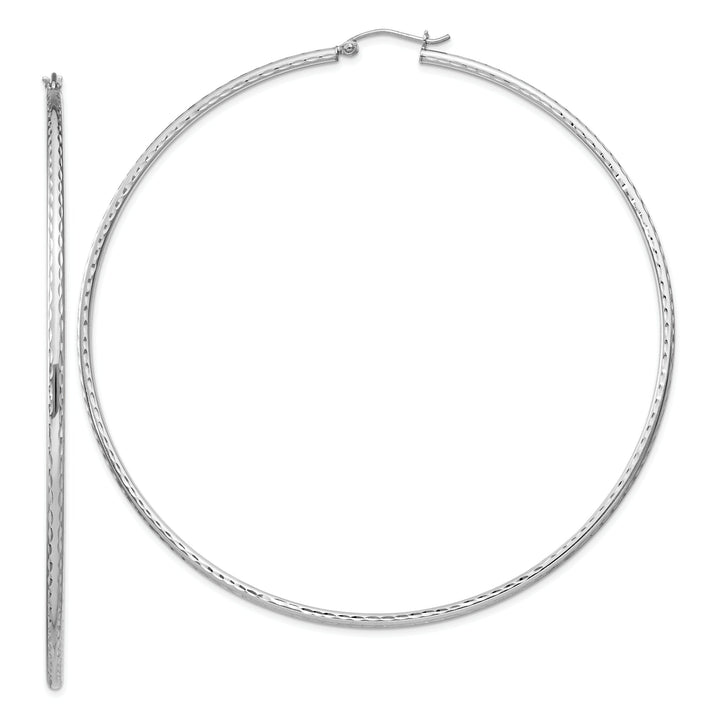 Silver D.C Hollow Round Hoop Wire Cluch Earring