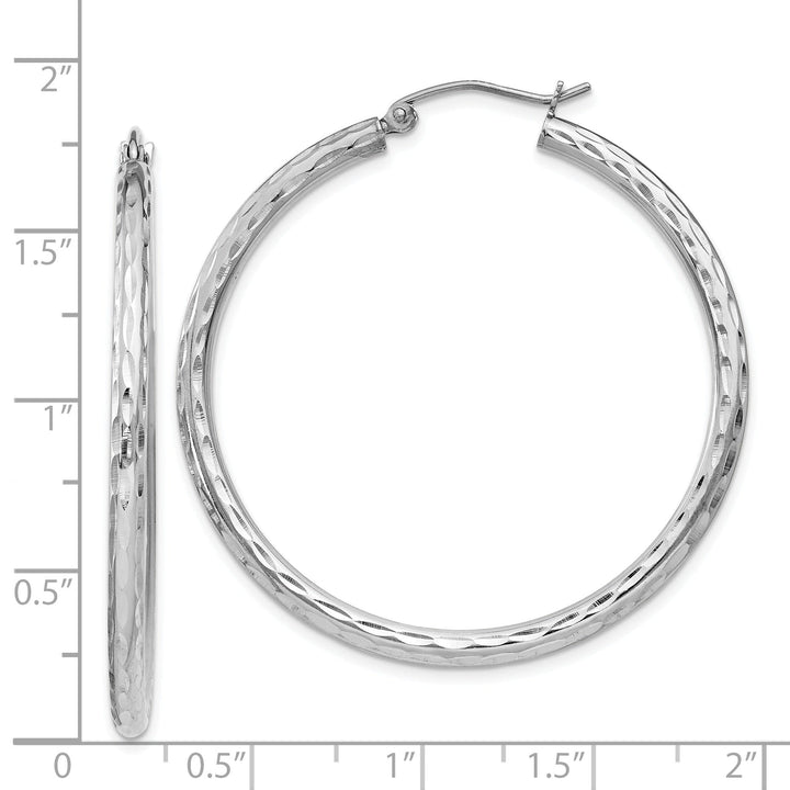 Silver D.C Hollow Hoop Wire Cluch Earrings