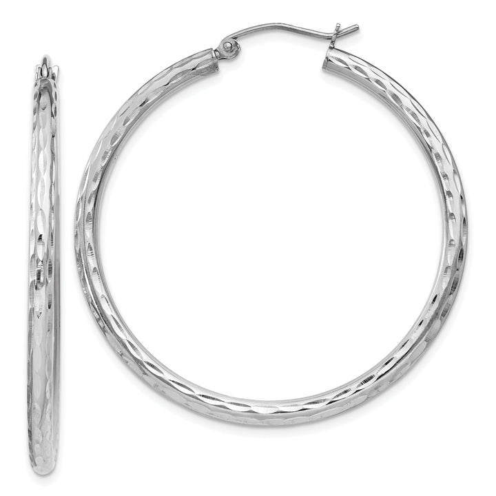 Silver D.C Hollow Hoop Wire Cluch Earrings