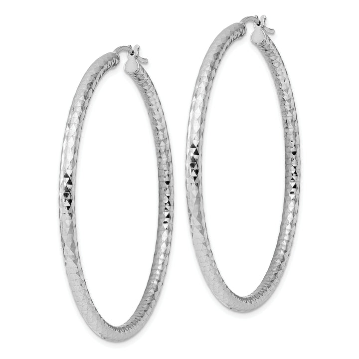 Silver D.C Hollow Hoop Hinged Back Earrings