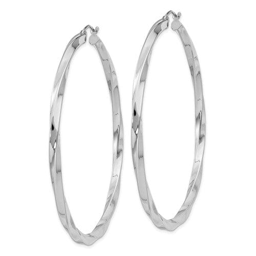 Sterling Silver 3MM Polished Twisted Hoop Earrings