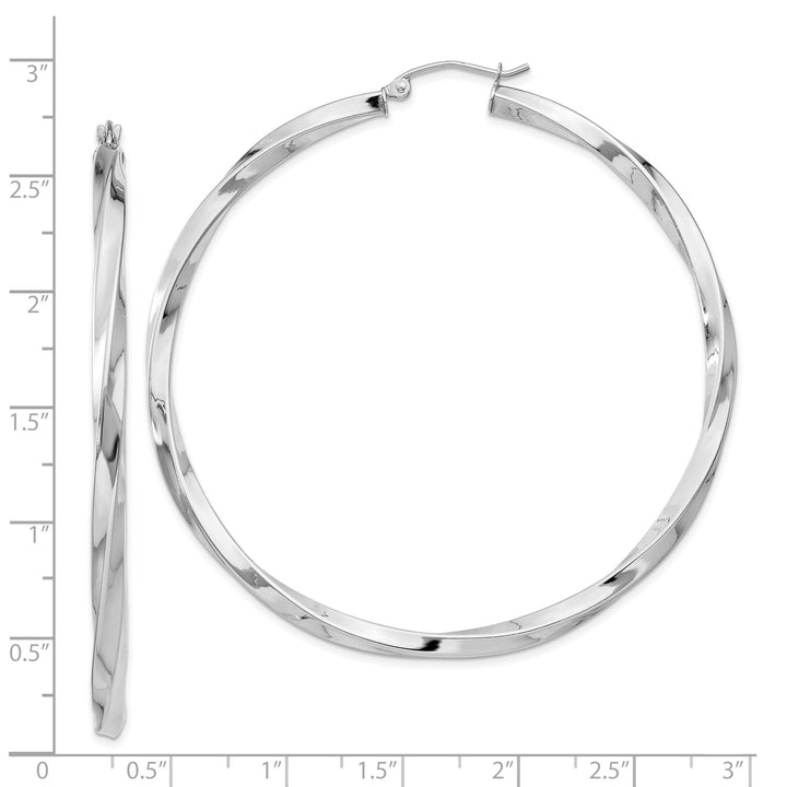 Sterling Silver 3MM Polished Twisted Hoop Earrings