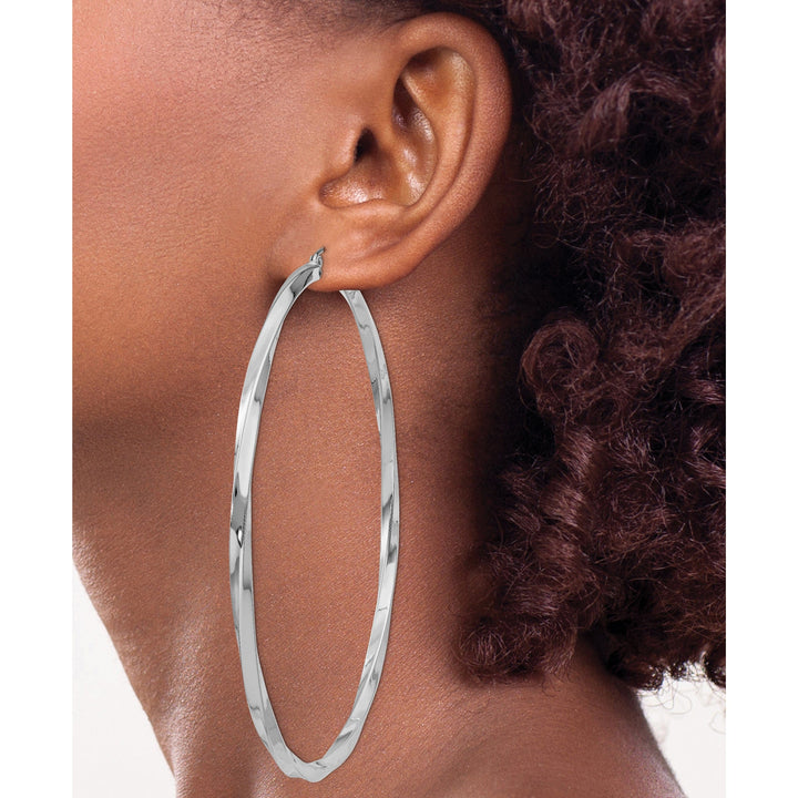 Sterling Silver Twisted Hoop Earrings