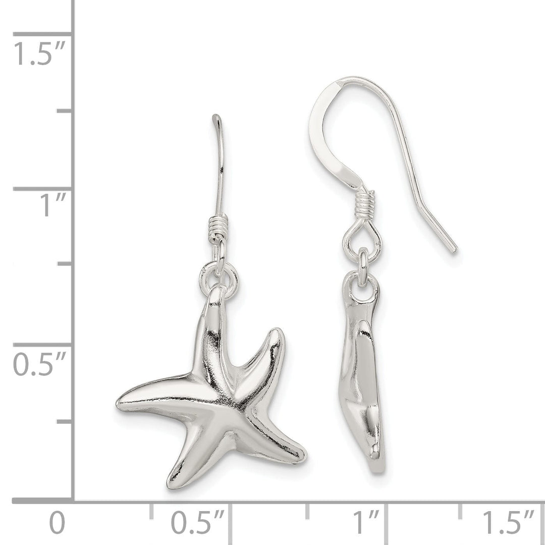 Sterling Silver Bubble Star Dangle Earrings