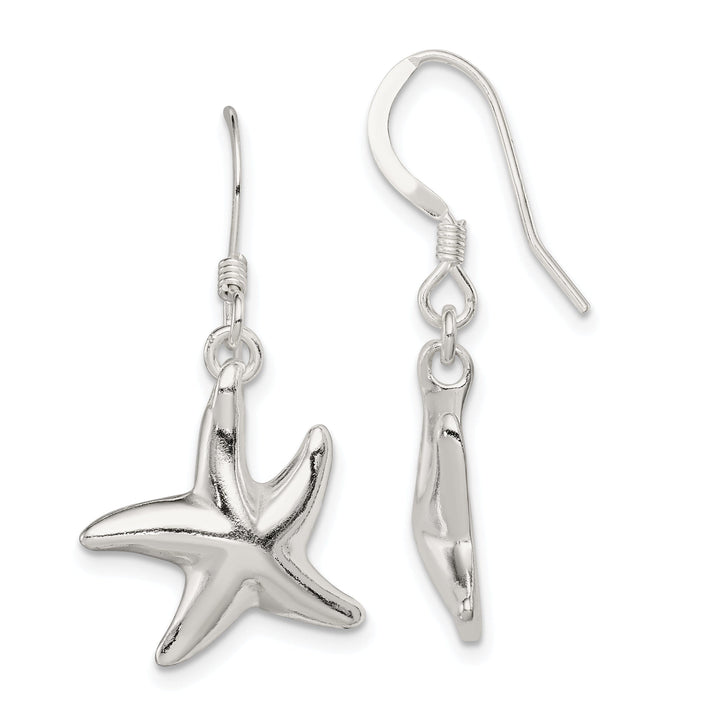 Sterling Silver Bubble Star Dangle Earrings