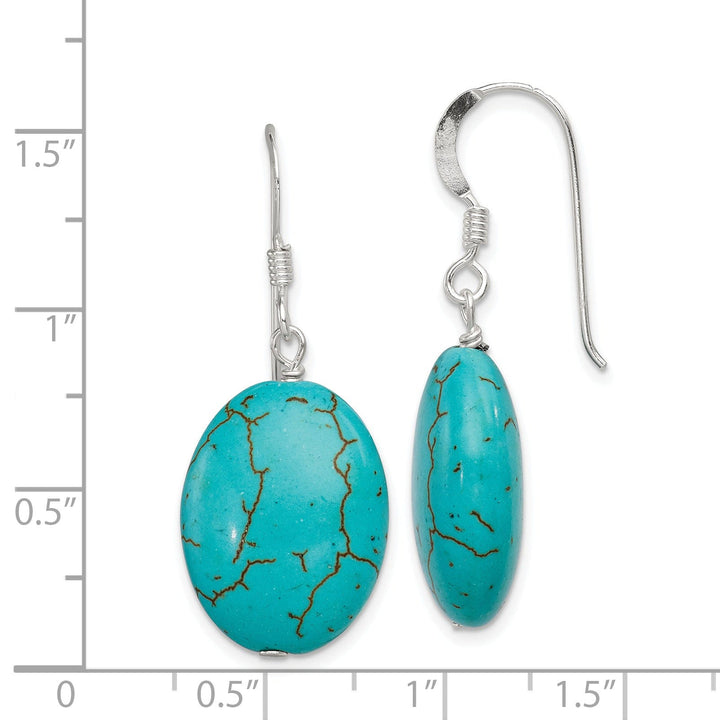 Silver Dyed Blue Howlite Dangle Earrings