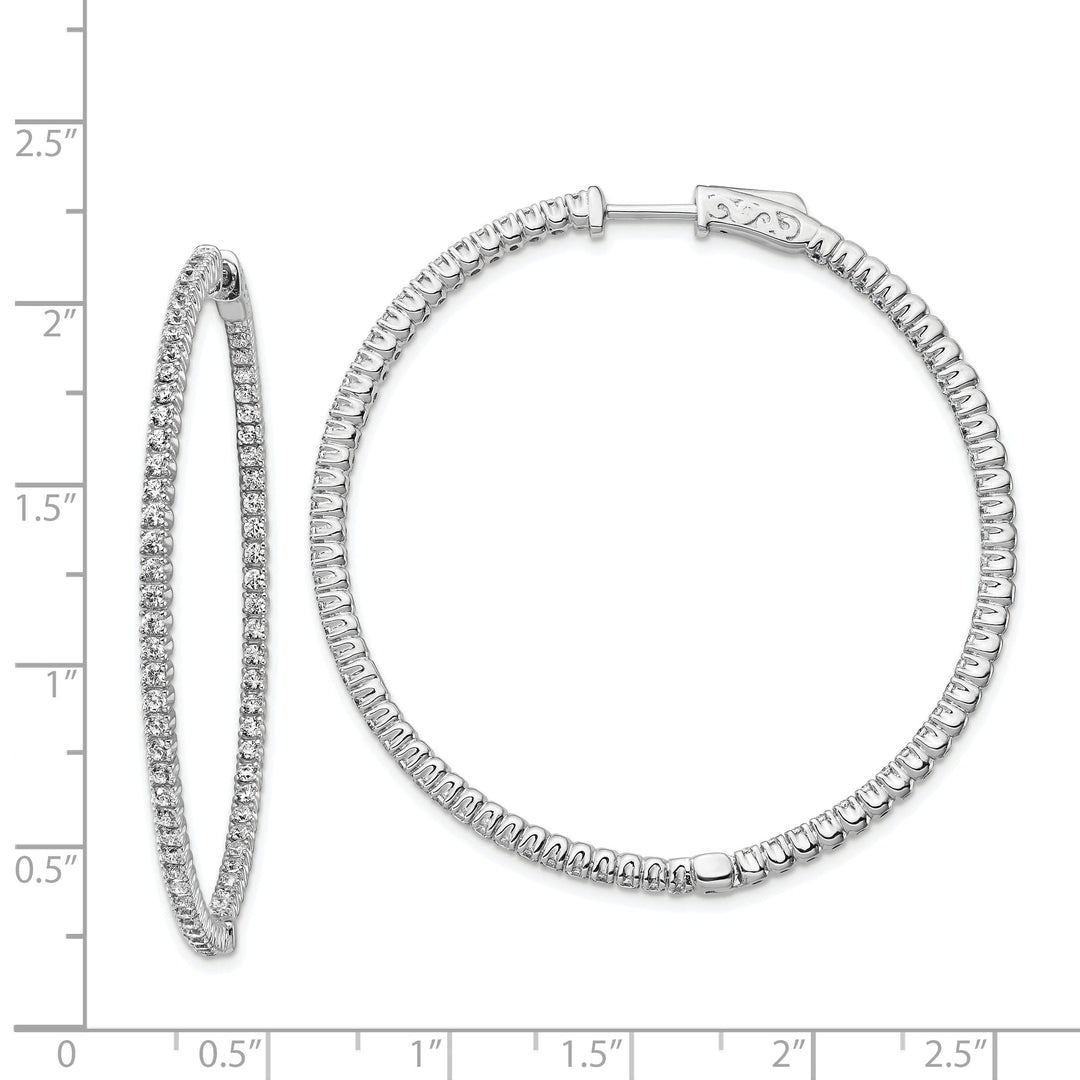 Sterling Silver CZ Hoop Earrings