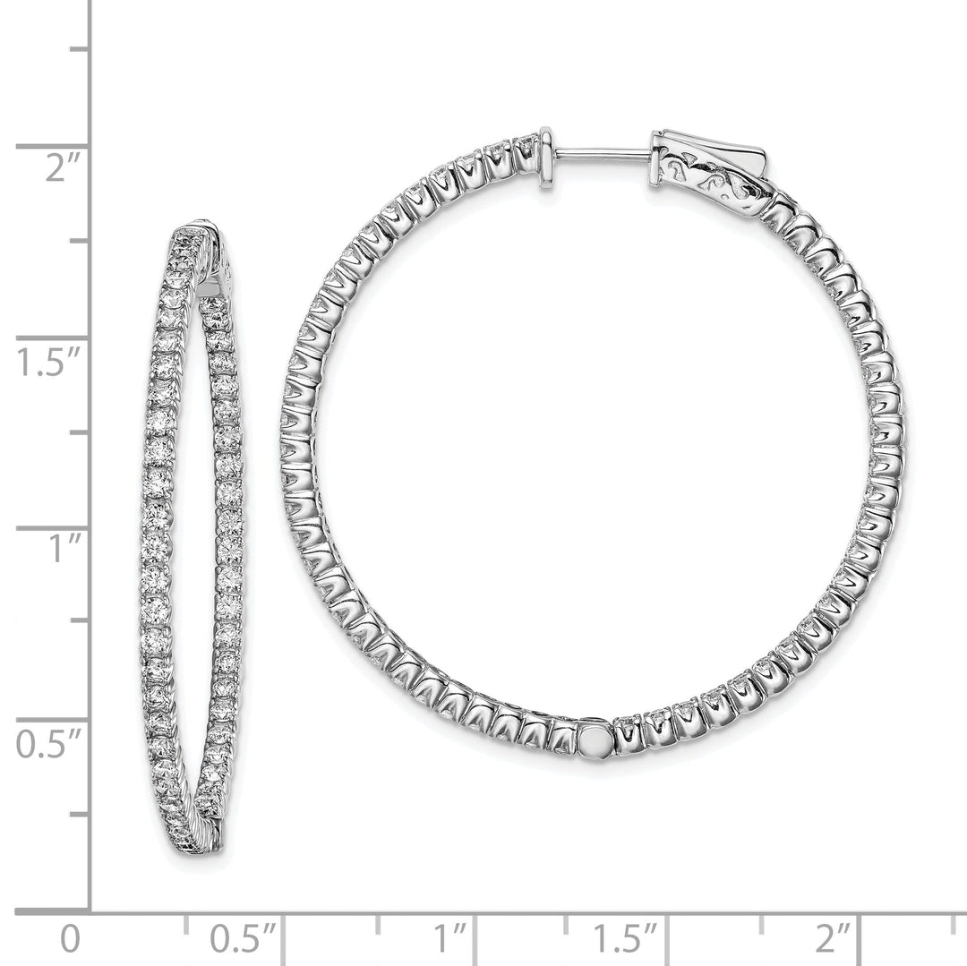 Sterling Silver CZ Hoop Earrings