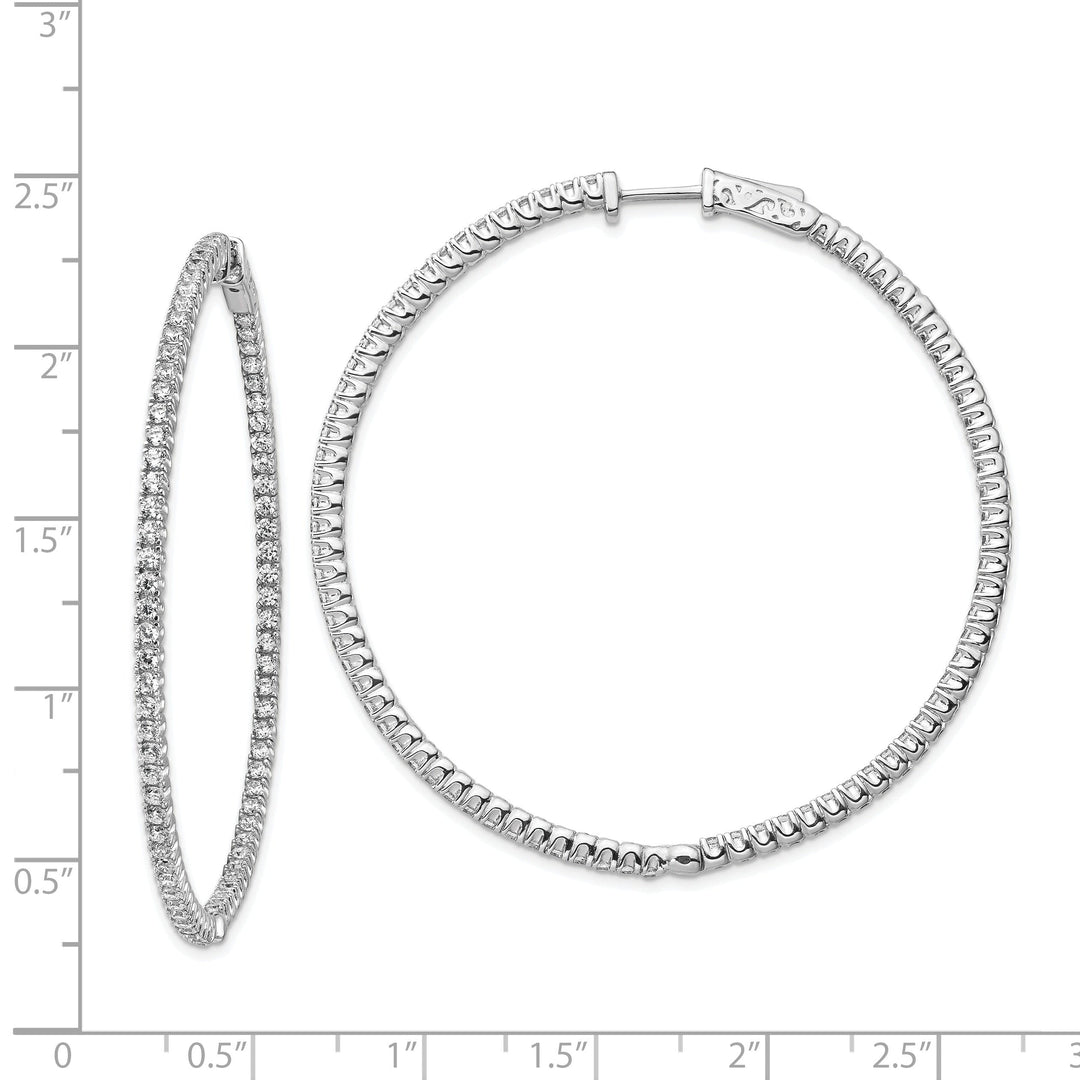 Sterling Silver CZ Hoop Earrings