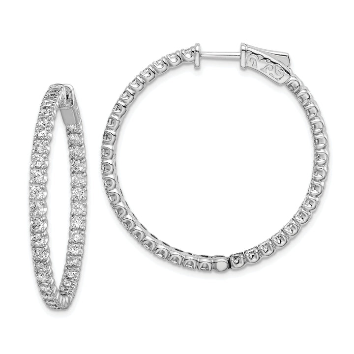 Sterling Silver CZ Hoop Earrings