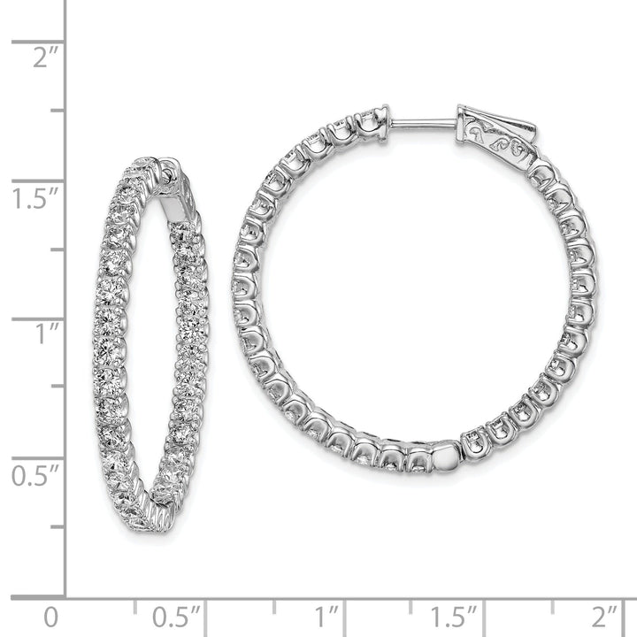 Sterling Silver CZ Hoop Earrings