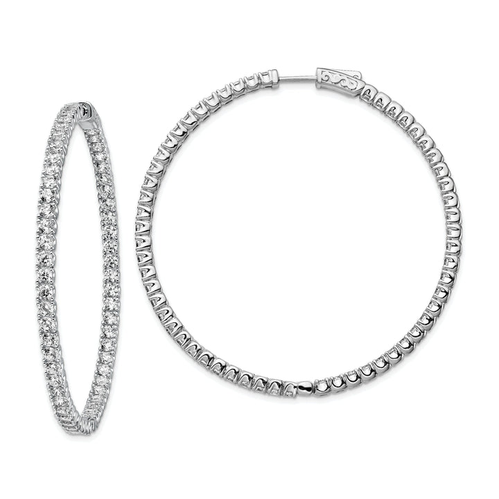 Sterling Silver CZ Hoop Earrings