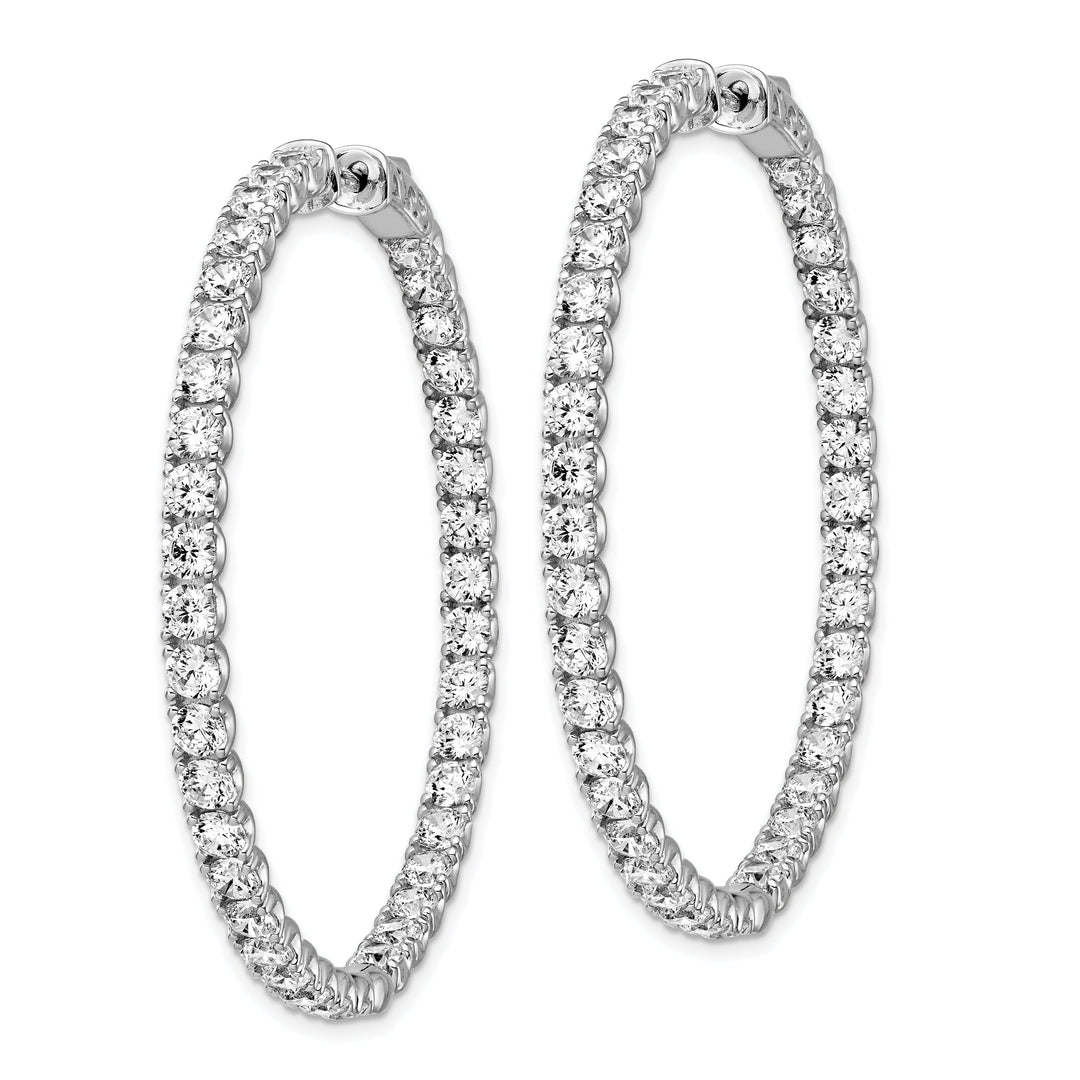 Sterling Silver CZ Hoop Earrings