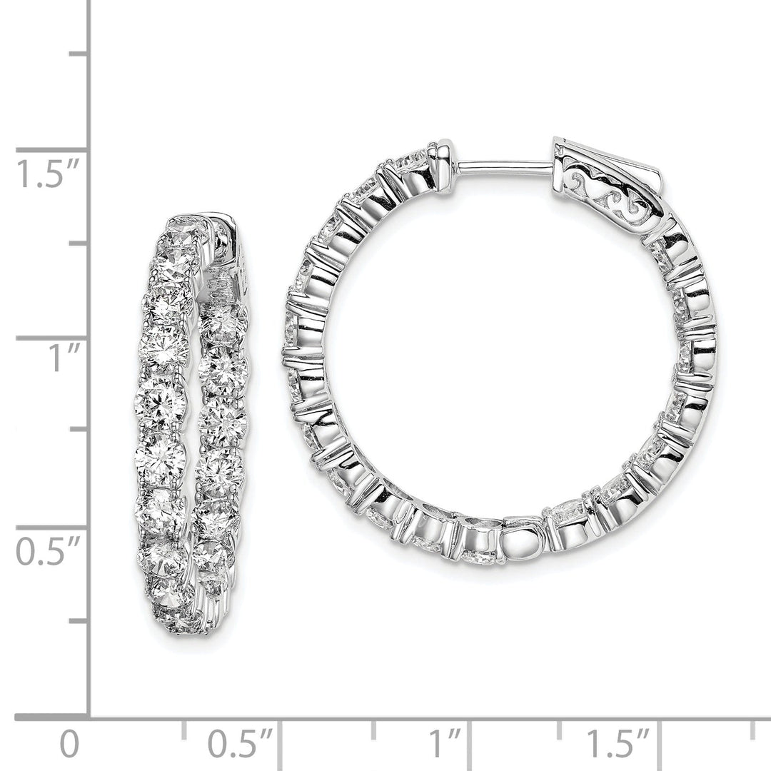 Sterling Silver CZ Hoop Earrings