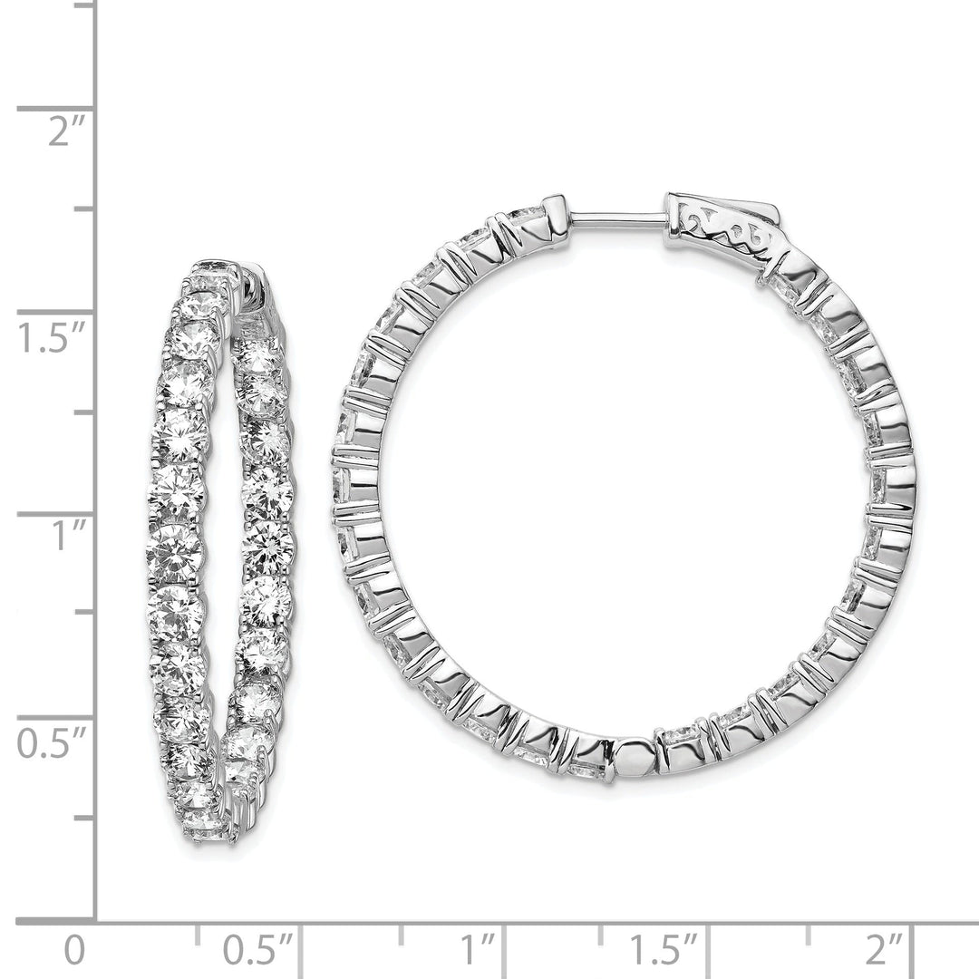 Sterling Silver CZ Hoop Earrings