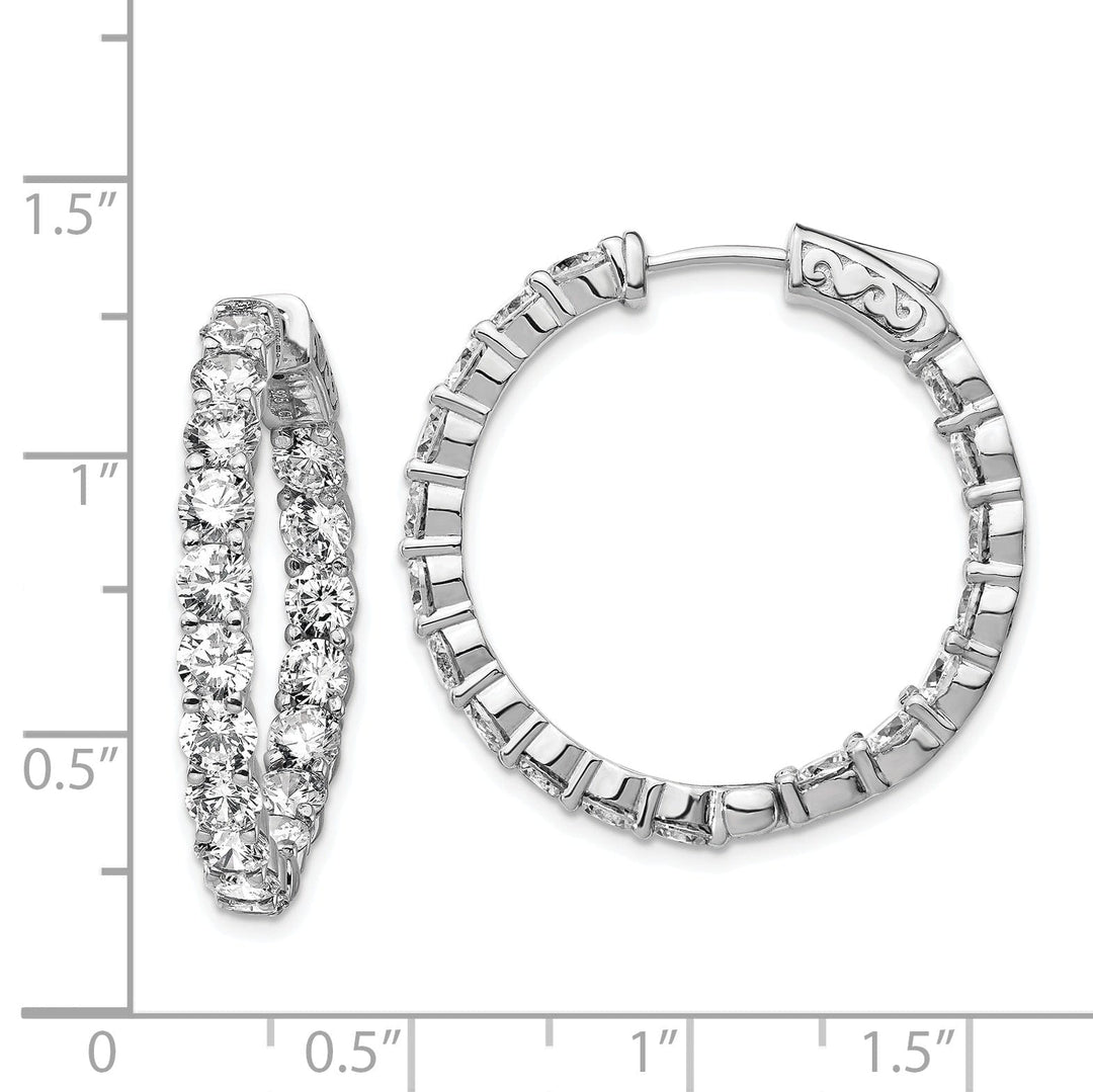 Sterling Silver CZ Hoop Earrings