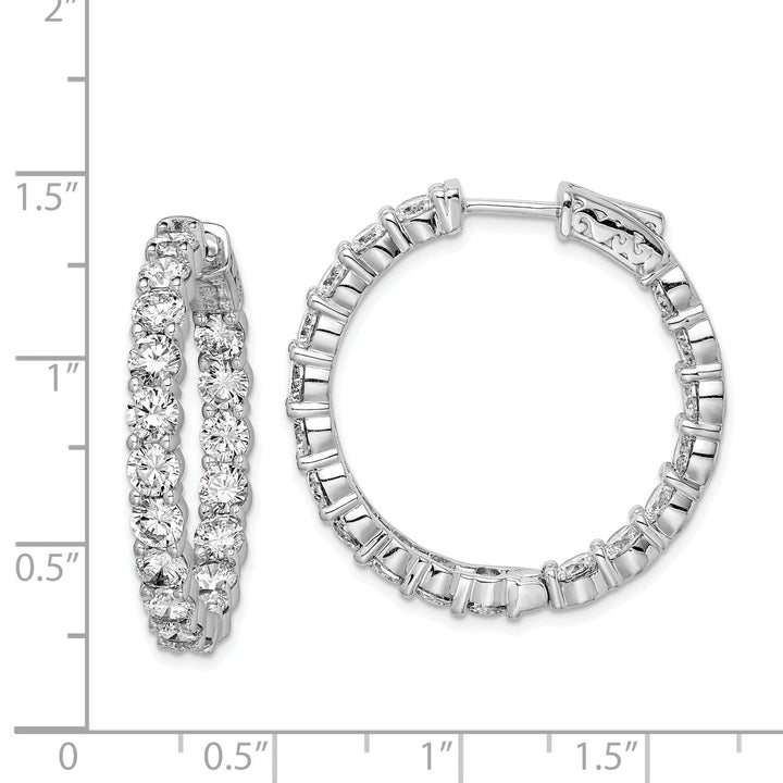 Sterling Silver CZ Hoop Earrings