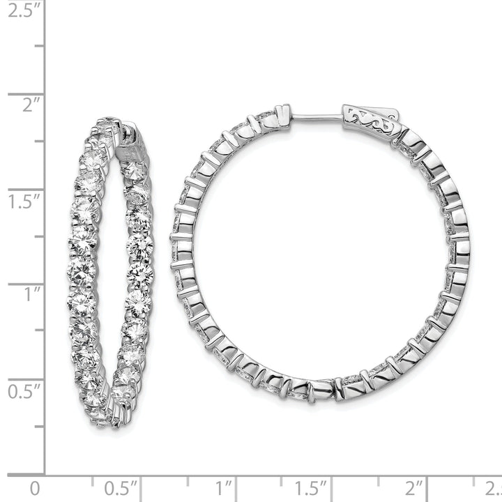 Sterling Silver CZ Hoop Earrings