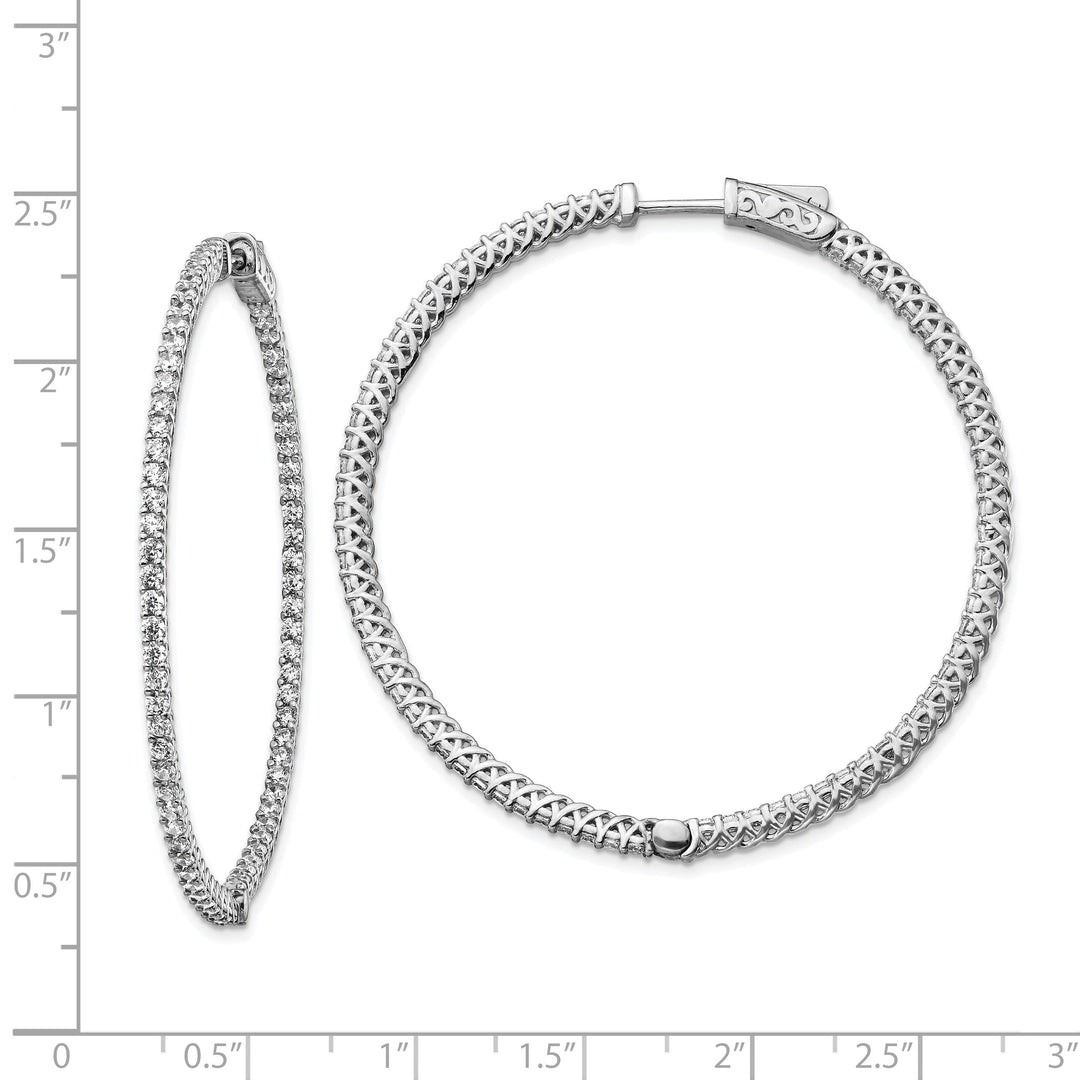 Sterling Silver CZ Hoop Earrings