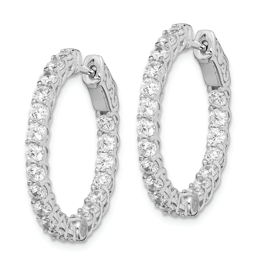 Sterling Silver CZ Hoop Earrings