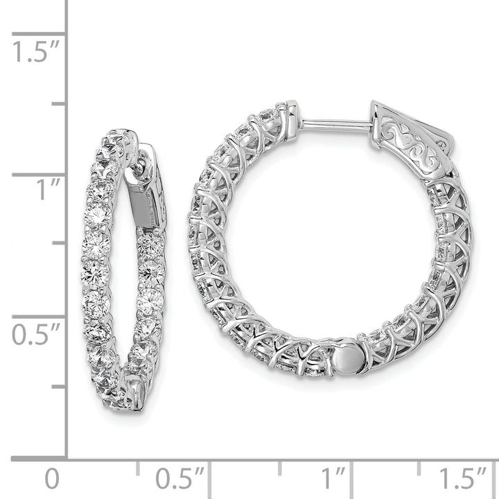 Sterling Silver CZ Hoop Earrings