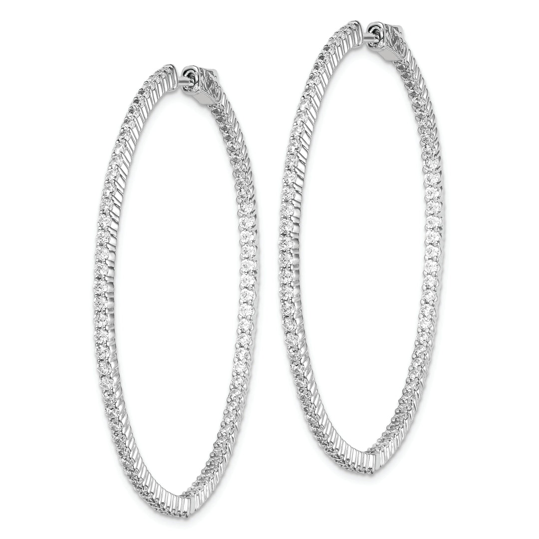 Sterling Silver CZ Hoop Earrings