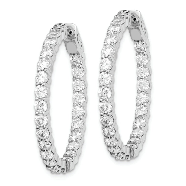 Sterling Silver CZ Hoop Earrings