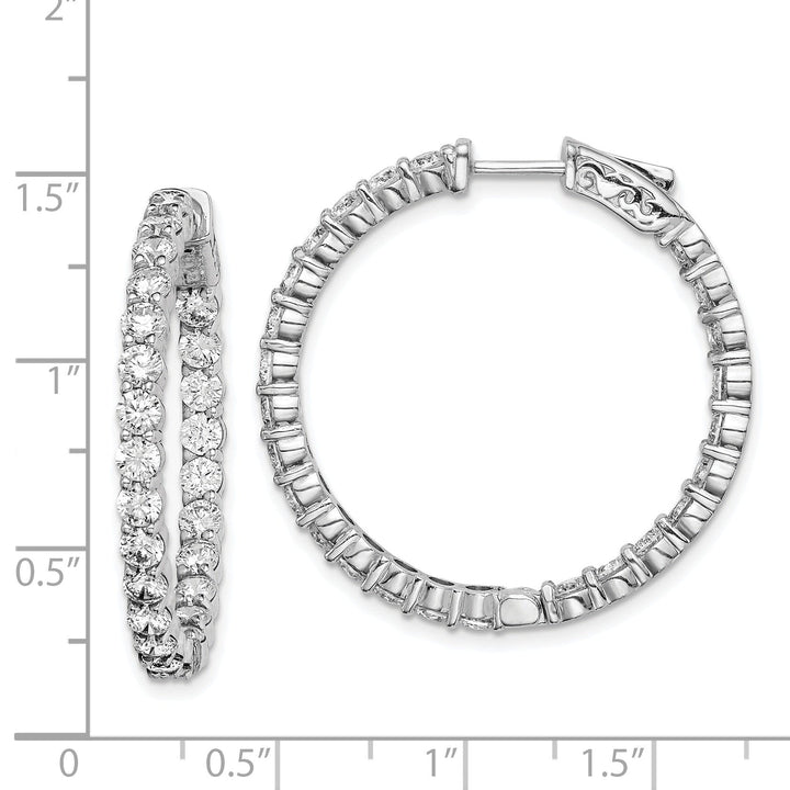 Sterling Silver CZ Hoop Earrings